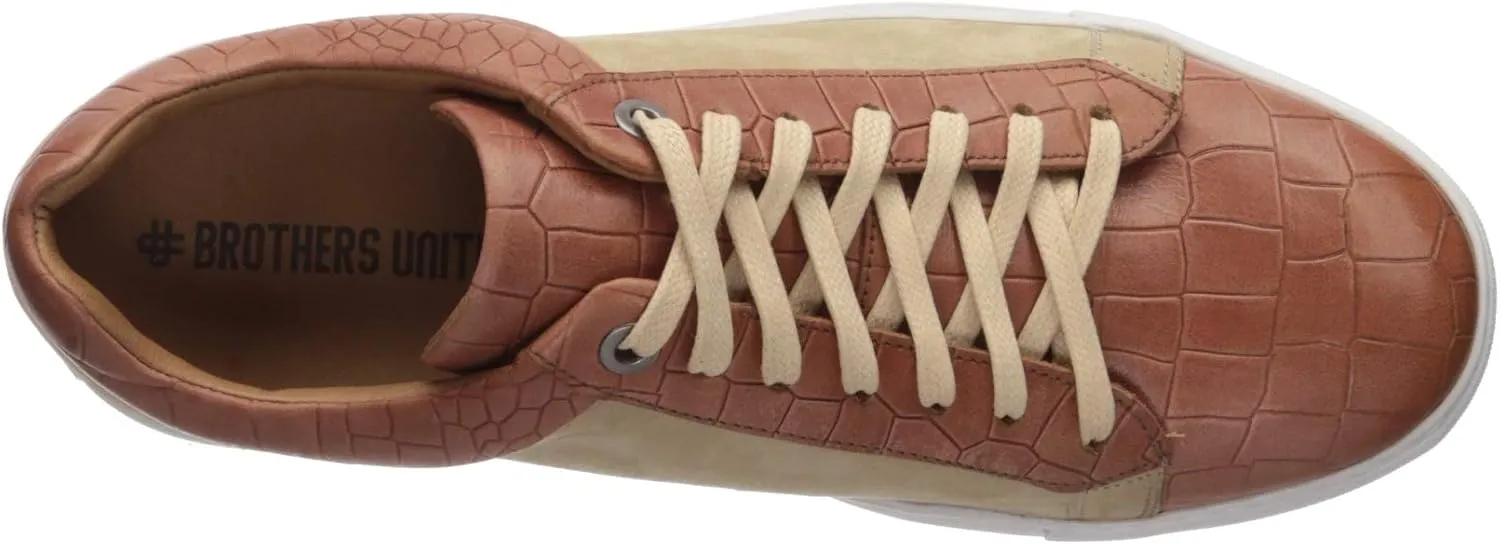 Brothers United Men's Leather Luxury Sophisticated Lace Up Sneaker