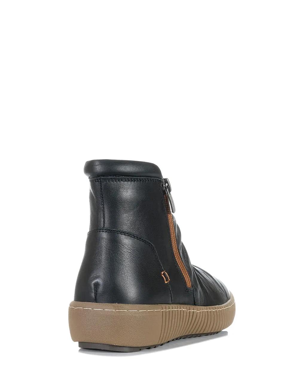 Cabello Winnie Black Leather Casual Ankle Boot