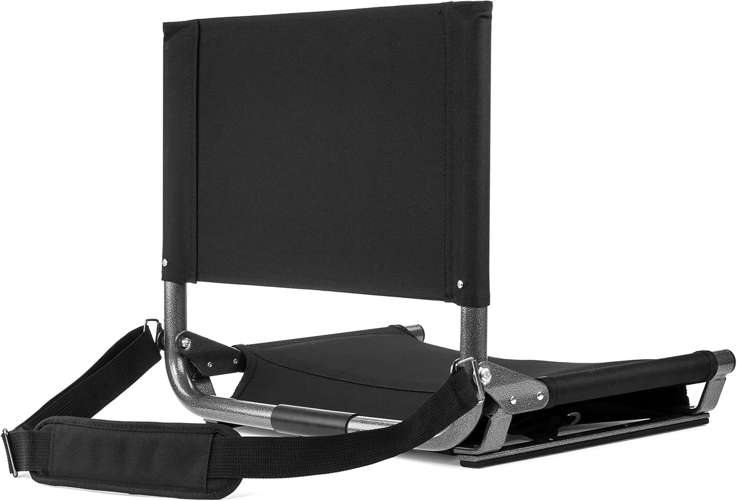Cascade Mountain Tech Portable Folding Steel Stadium Seats for Bleachers , Grey, Regular - 17"