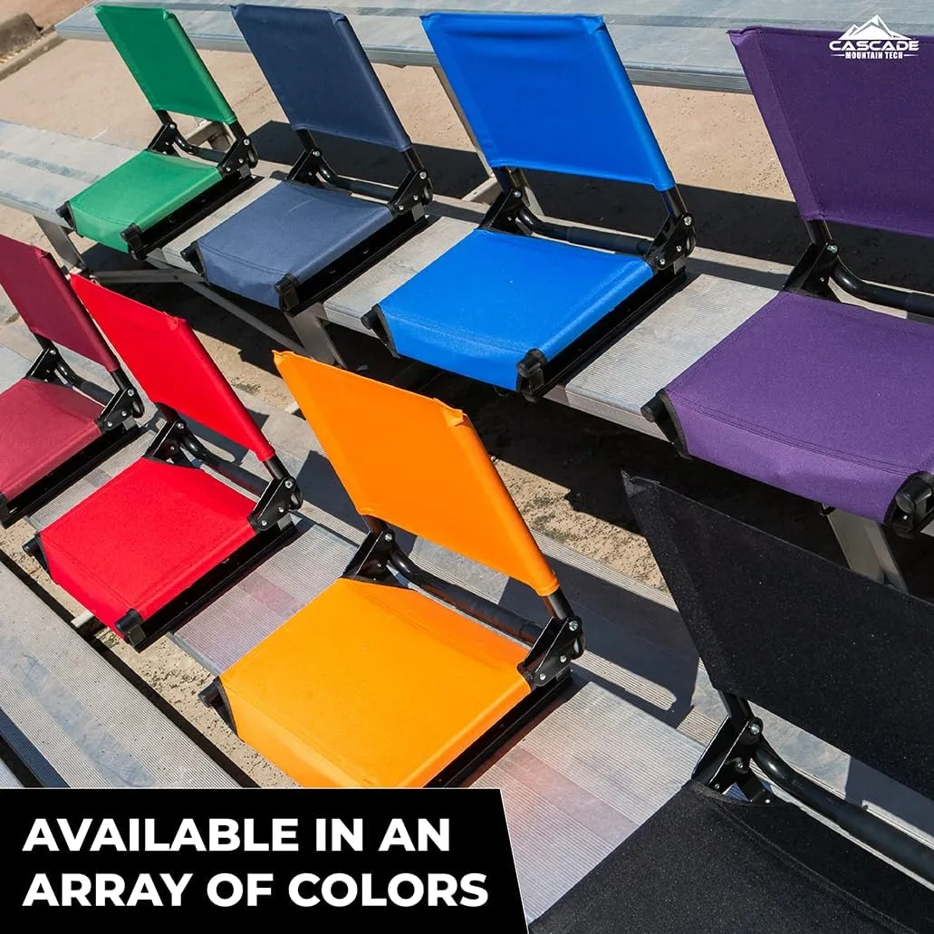 Cascade Mountain Tech Portable Folding Steel Stadium Seats for Bleachers , Grey, Regular - 17"