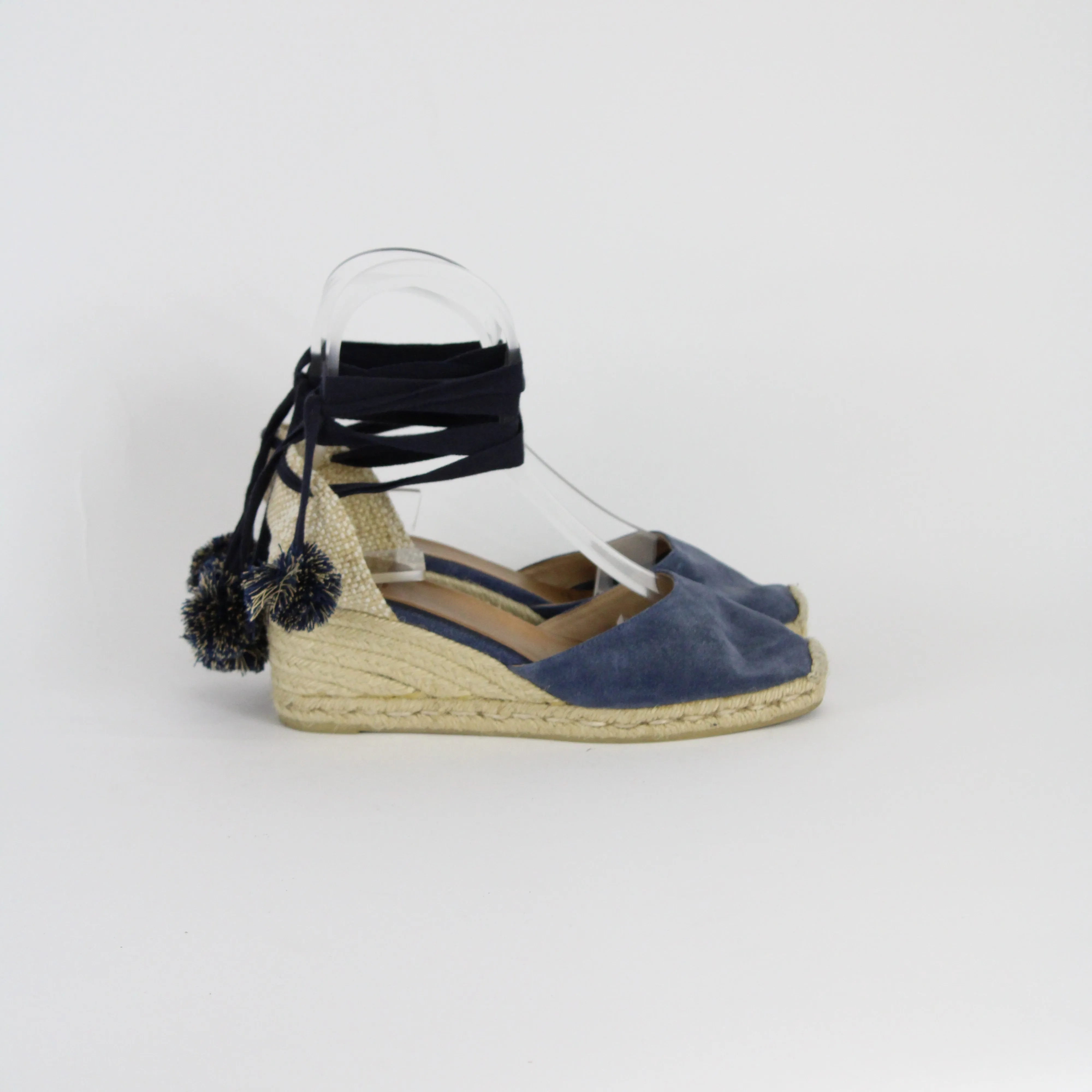 Castaner Navy Espadrille Wedges