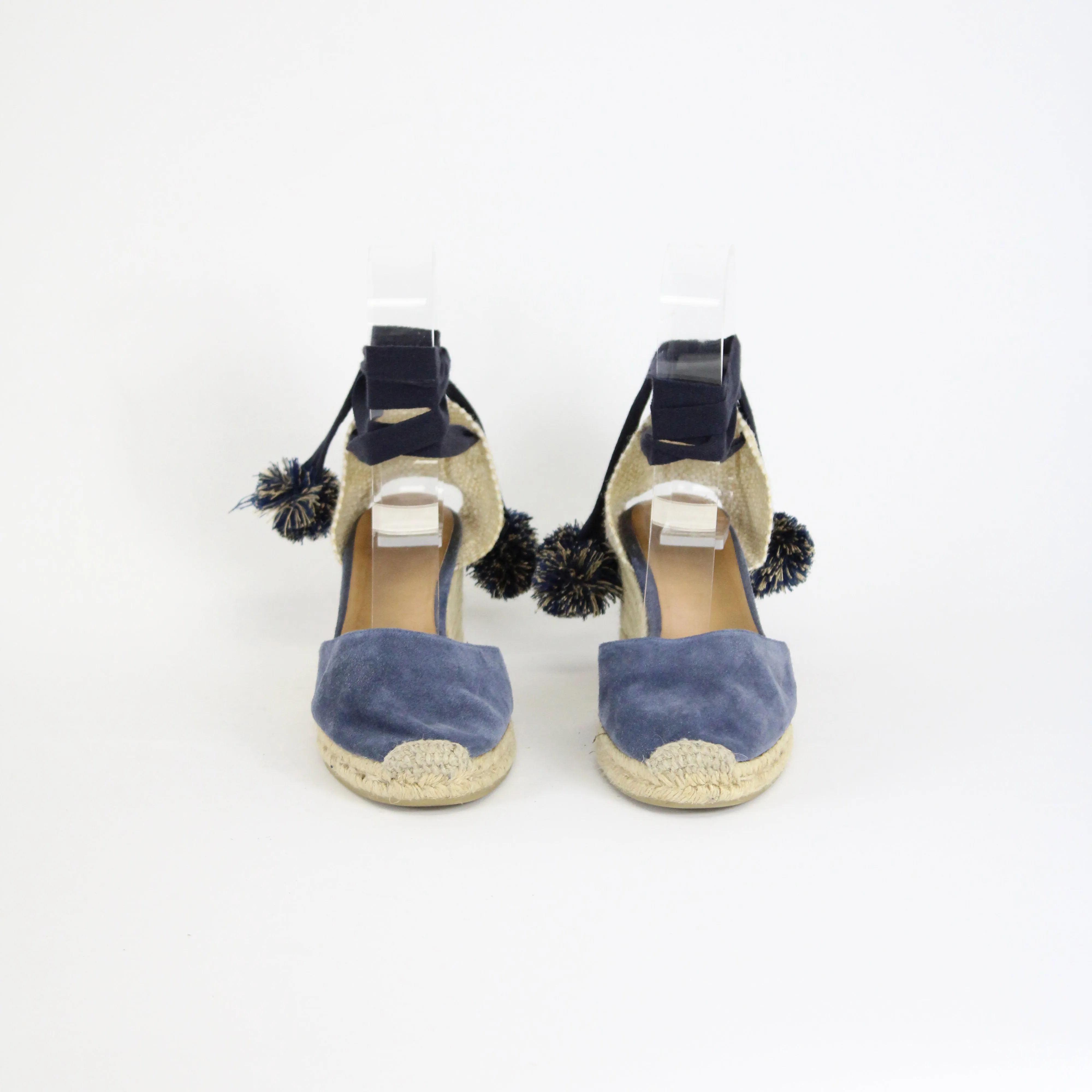 Castaner Navy Espadrille Wedges