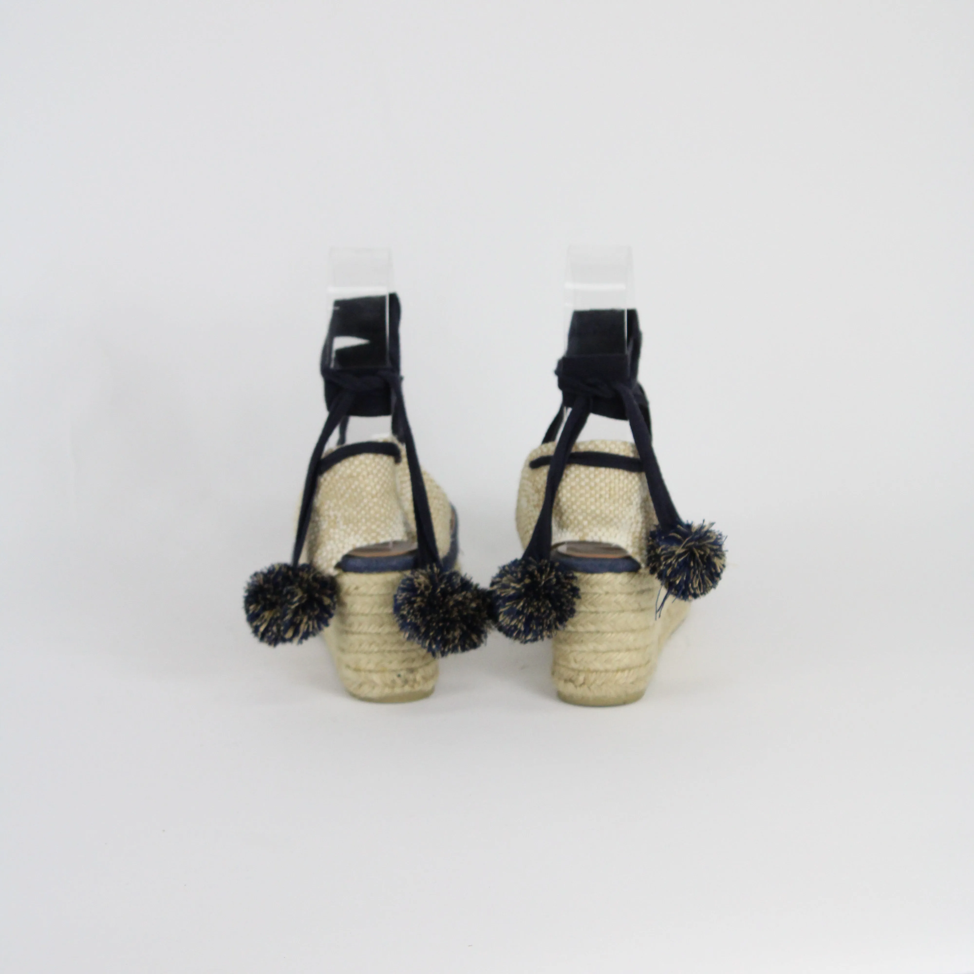 Castaner Navy Espadrille Wedges