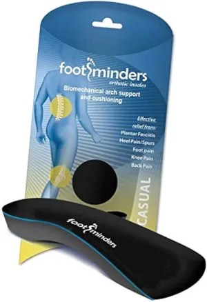 Casual Orthotic Arch Support Insoles for Dress Slip-On Shoes (Pair) (Medium: Men 7½ - 9 Women 8½ -10) - Relief for Foot Pain Due to Flat Feet/Low Arches and Plantar Fasciitis