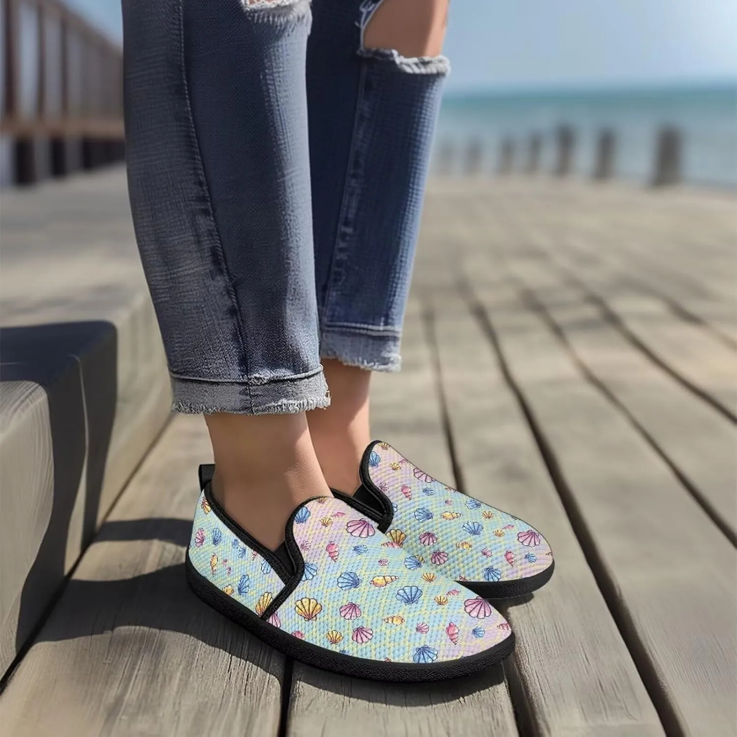 Casual Shoes for Women Comfort Low top Loafer Slip-On Ladies Soft Travel Shoes Lightweight Flats Classic Walking Shoes SizeUS 6-11