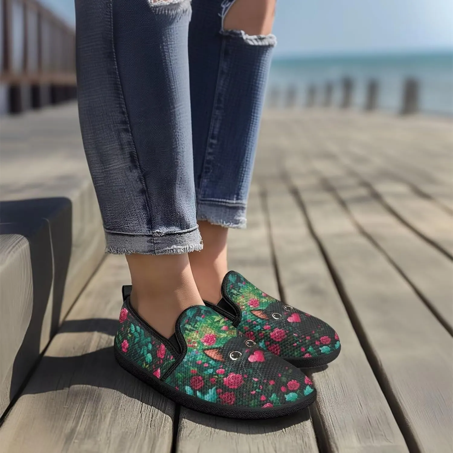 Casual Shoes for Women Comfort Low top Loafer Slip-On Ladies Soft Travel Shoes Lightweight Flats Classic Walking Shoes SizeUS 6-11
