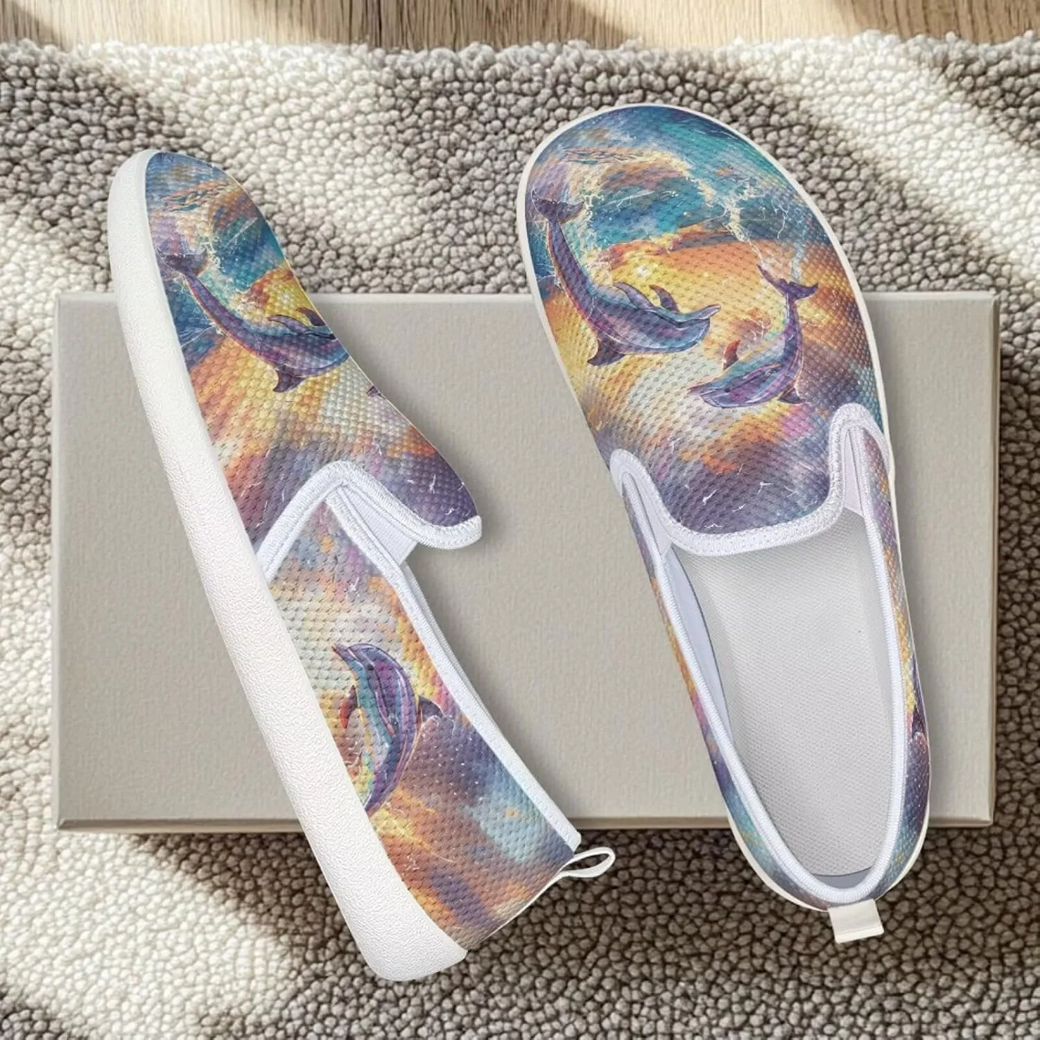 chaqlin Loafers for Women Flat Drop in Low Top Clipper Slip On Beach Travel Comfy Tennis Shoes Fashion Dress Loafers