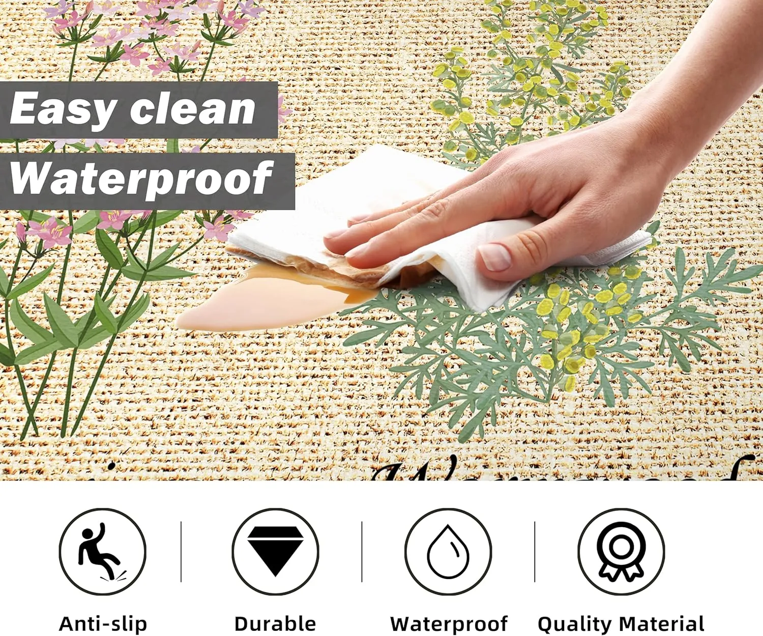 chiinvent Kitchen Mats for Floor Cushioned Anti Fatigue Mats for Kitchen Floor Green Farmhouse Kitchen Floor Mat Memory Foam Kitchen Rugs Sets of 2, 17.3x28   17.3x47, 0.4 inches