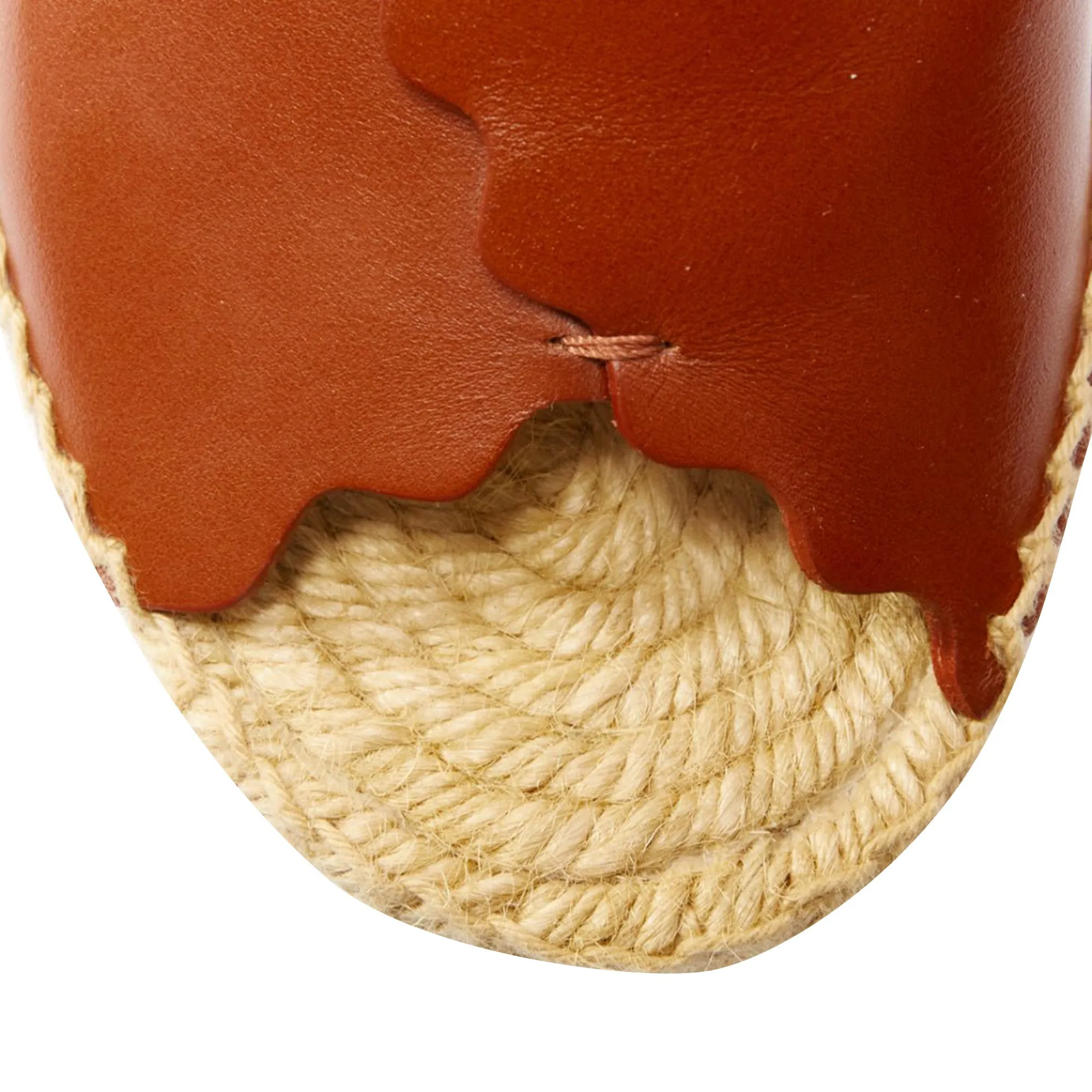 Chloe scalloped edge buckle jute espadrille platform sandal