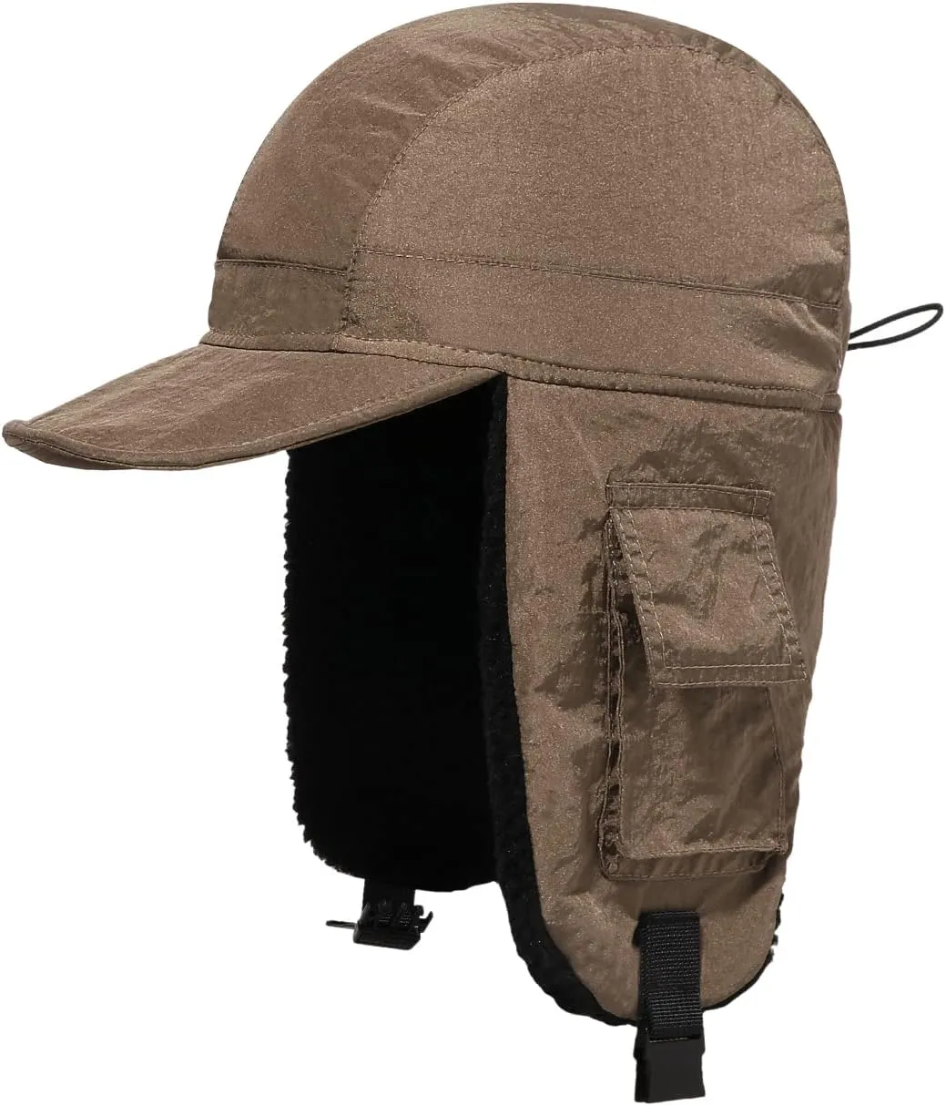 Clakllie Winter Trapper Hat Trooper Hats Earflap Cold Weather Aviator Hats Ushanka Russian Hat with Visor Military Cap