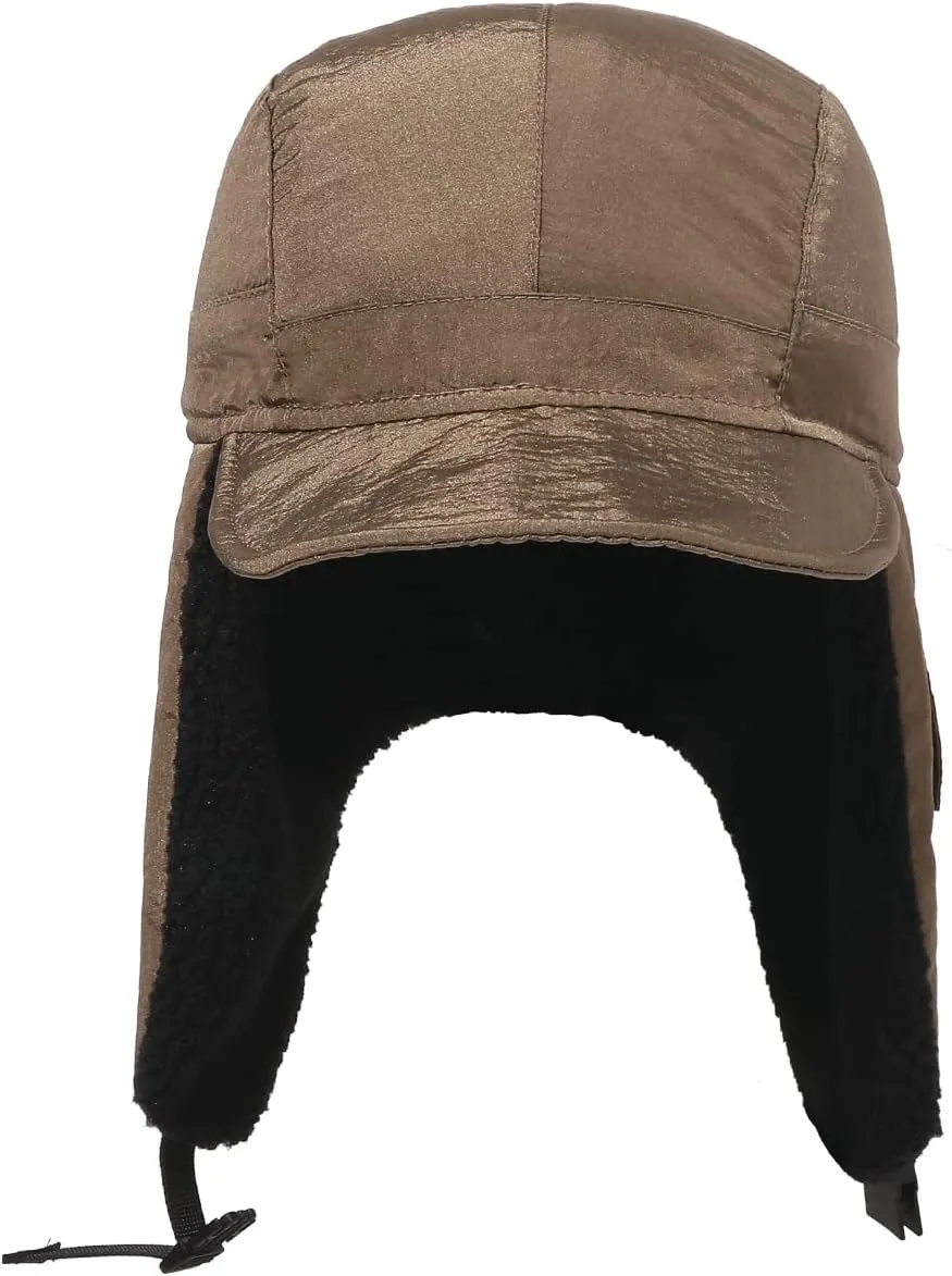 Clakllie Winter Trapper Hat Trooper Hats Earflap Cold Weather Aviator Hats Ushanka Russian Hat with Visor Military Cap