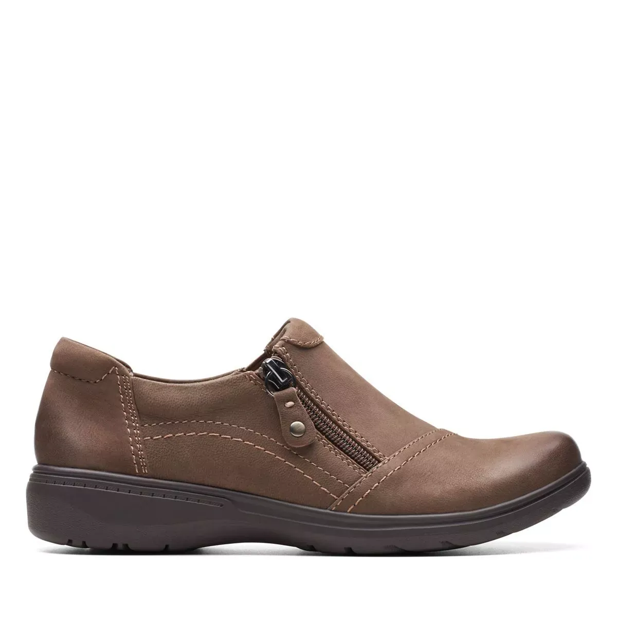 Clarks Women's Carleigh Ray Taupe Nubuck 26175056