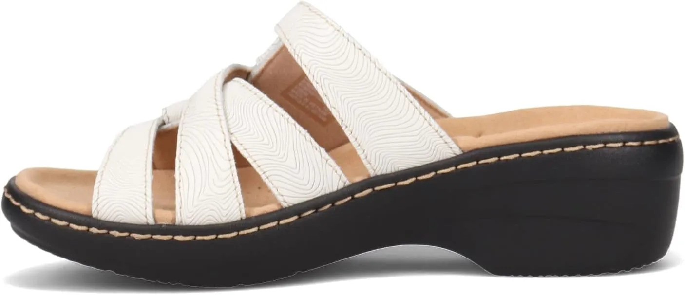 Clarks Women's Merliah Karli Sandal, White, 7.5