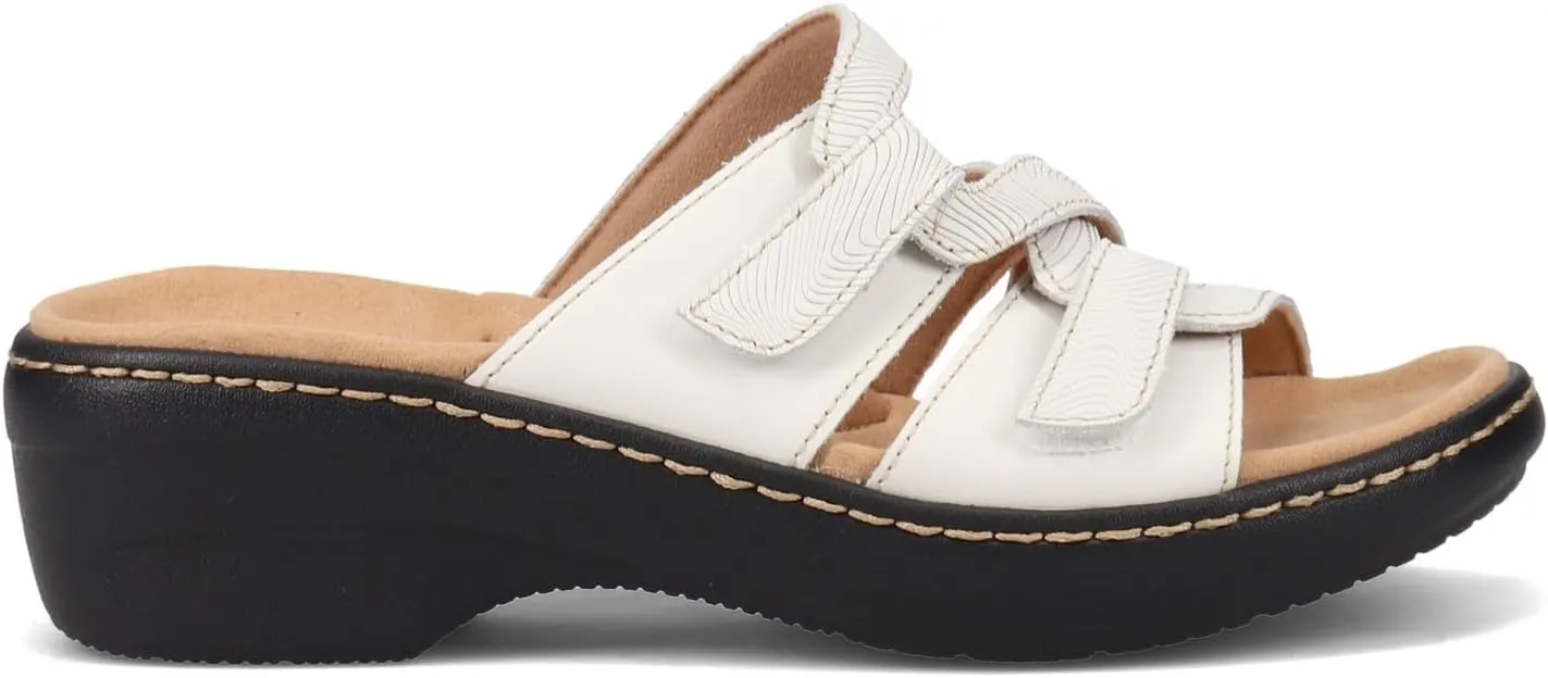 Clarks Women's Merliah Karli Sandal, White, 7.5