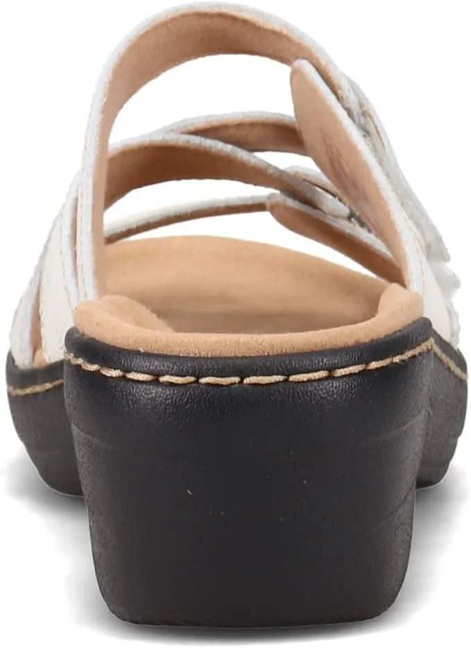 Clarks Women's Merliah Karli Sandal, White, 7.5