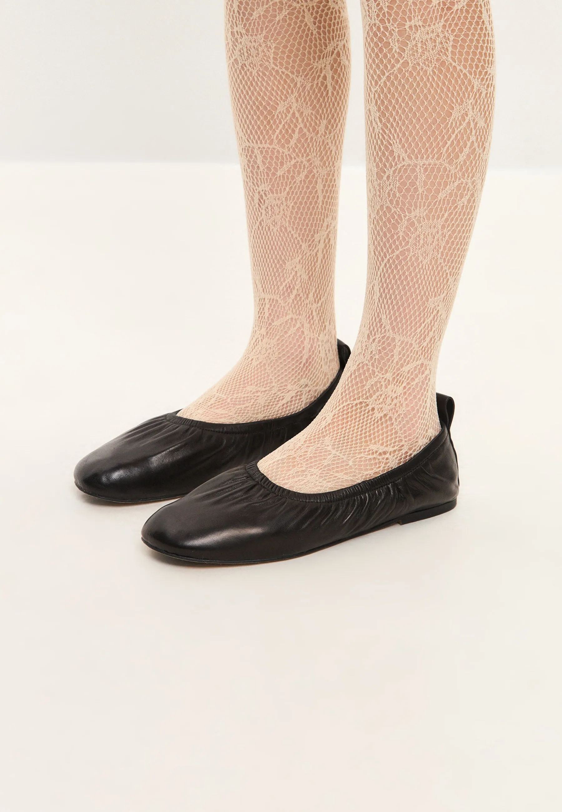 Classic Leather Ballet Flats - Black