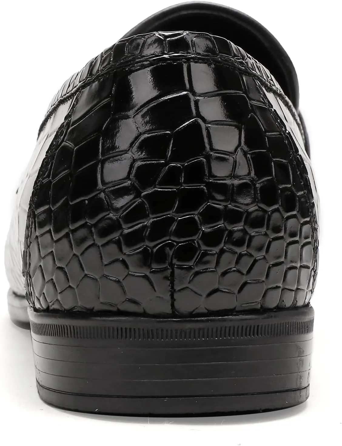Classic Leather Dress Shoes for Men, Premium Alligator Printed Bussiness Dress Slip on Loafer for Mens