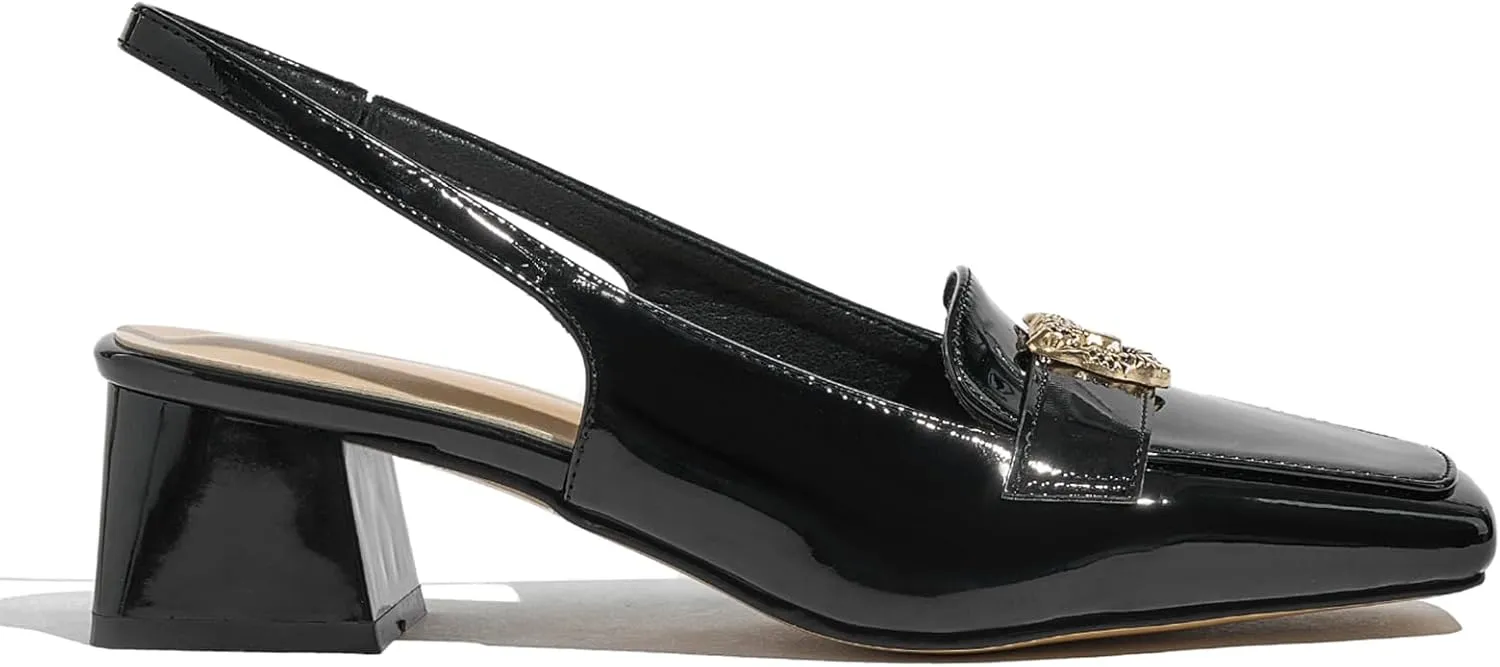 Closed Toe Heels Ankle Strap Dress Loafer Shoes for Women