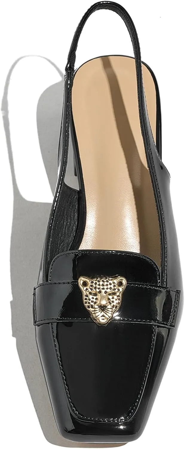 Closed Toe Heels Ankle Strap Dress Loafer Shoes for Women