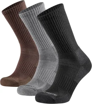 CLOSEMATE Mens Merino Wool Winter Thermal Crew Socks Cushioned Anti Blister Moisture Wicking for Hiking Sports 3 Pairs