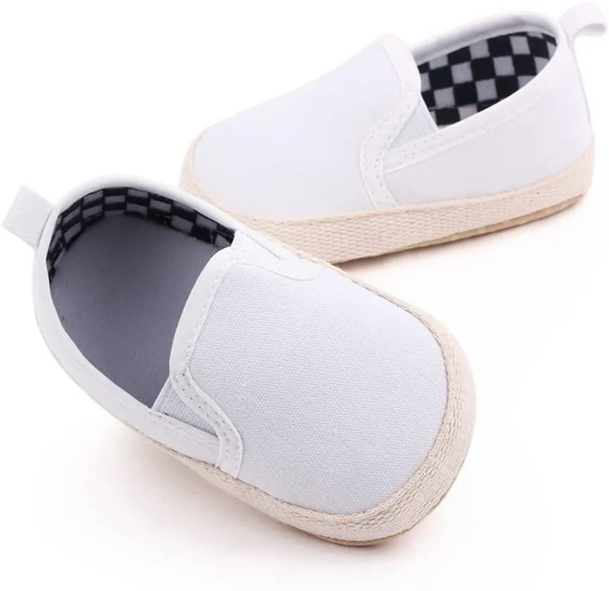 Clowora Unsex Baby Boys Girls Canvas First Walkers Shoes,Infant Non Slip Soft Sole Toddler Flat Lazy Loafers Sneaker