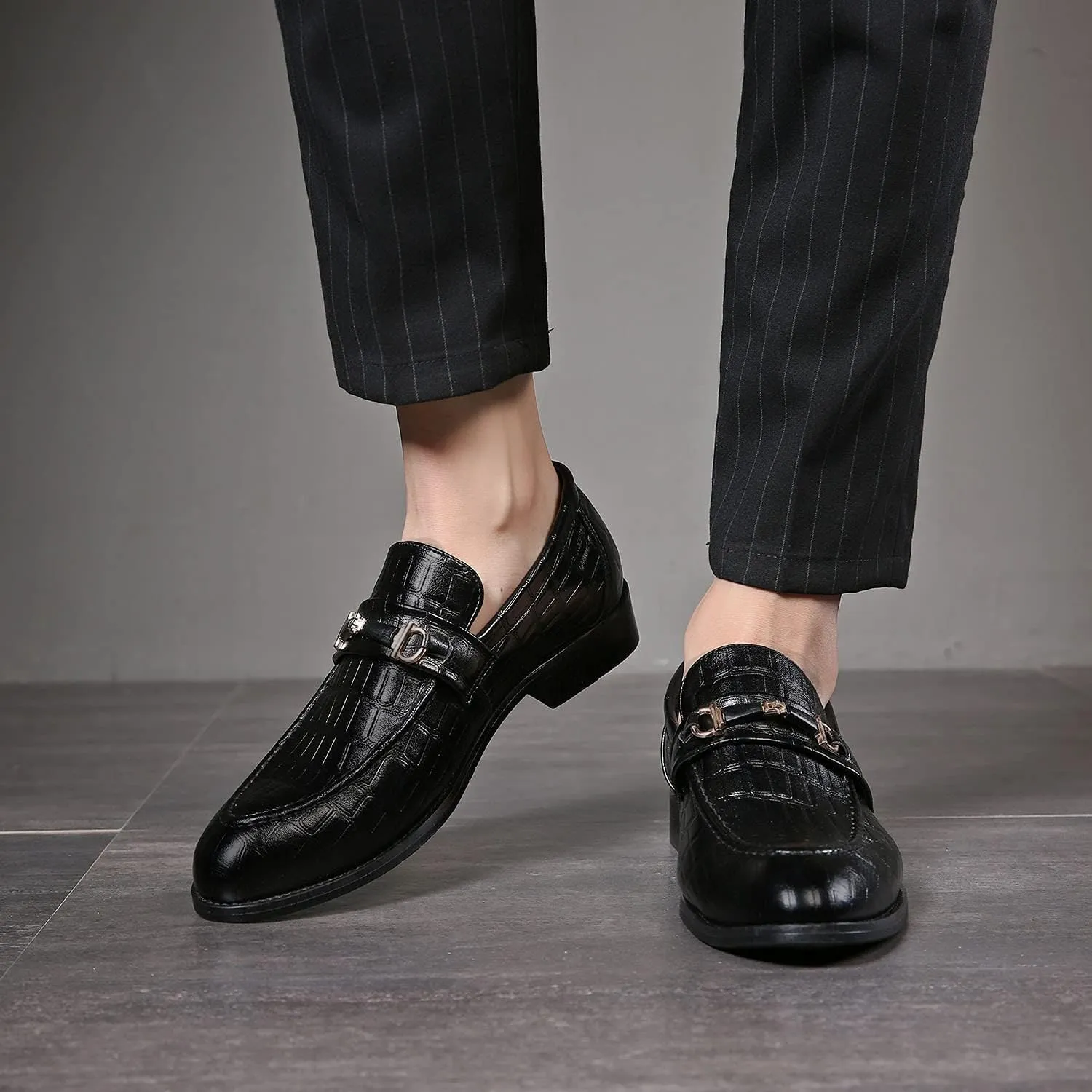 CMM Men's Leather Loafers Classic Luxury Loafer Slip on Dress Loafers for Wedding Work Office Business
