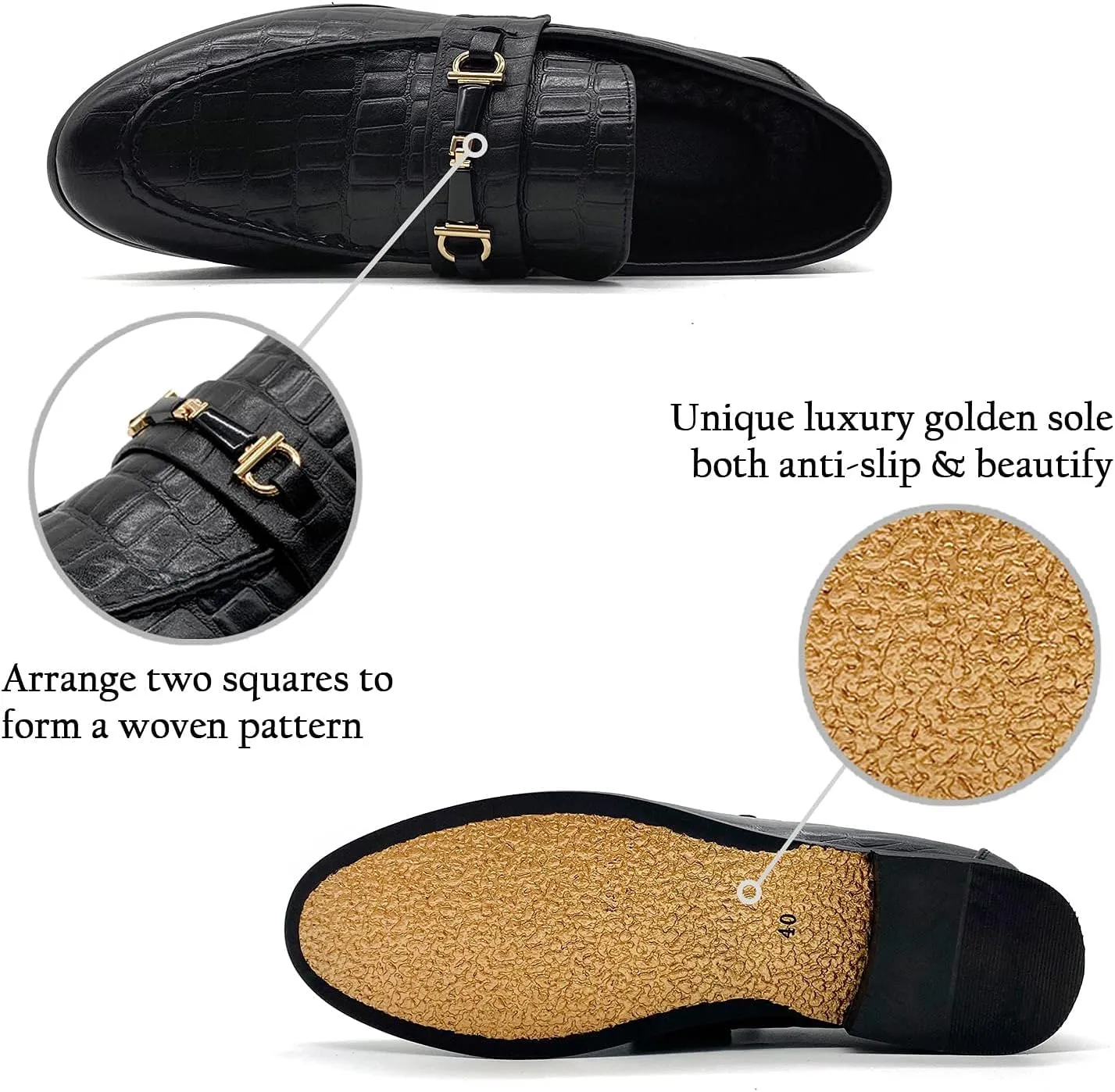 CMM Men's Leather Loafers Classic Luxury Loafer Slip on Dress Loafers for Wedding Work Office Business