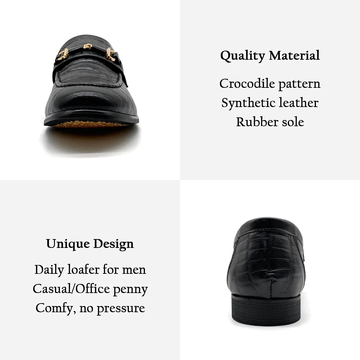CMM Men's Leather Loafers Classic Luxury Loafer Slip on Dress Loafers for Wedding Work Office Business