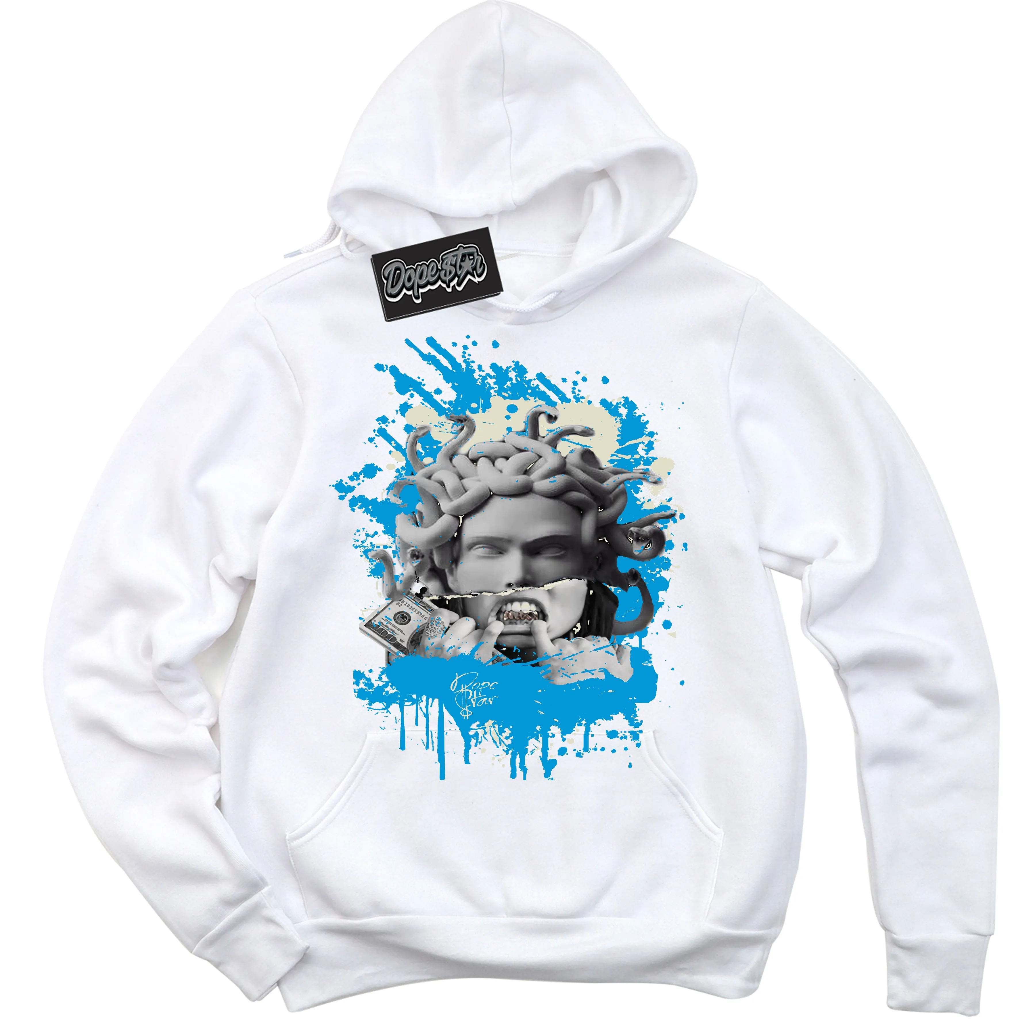 Coconut Milk University Blue Dunk Sneaker Hoodie Medusa Graphic