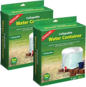 Coghlan's Collapsible Water Container, 5-Gallon, Clear (2)