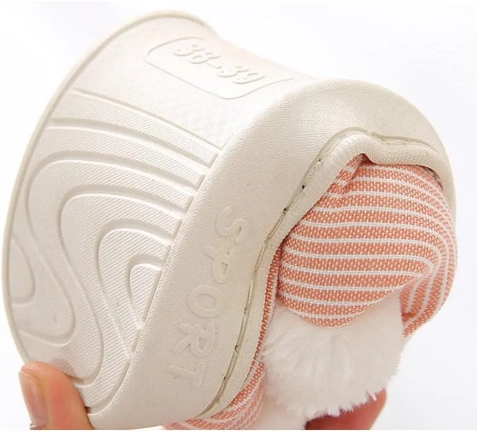 Comfy Slipper,Plush Thick Cotton Slippers, Warm Pregnant Women Confinement Shoes-Blue_36-37,Anti-Skid Rubber Sole