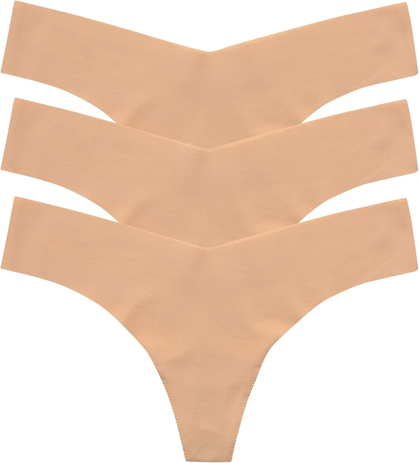 commando - Classic Solid Thong (3-pack) | Seamless No Show Thong | Comfortable, Lay-Flat Edges | Machine Washable