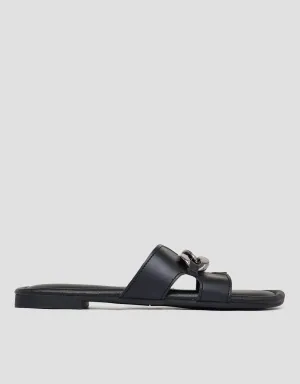 Connexion Chain Metal Strap Slipper Sandal Wanita