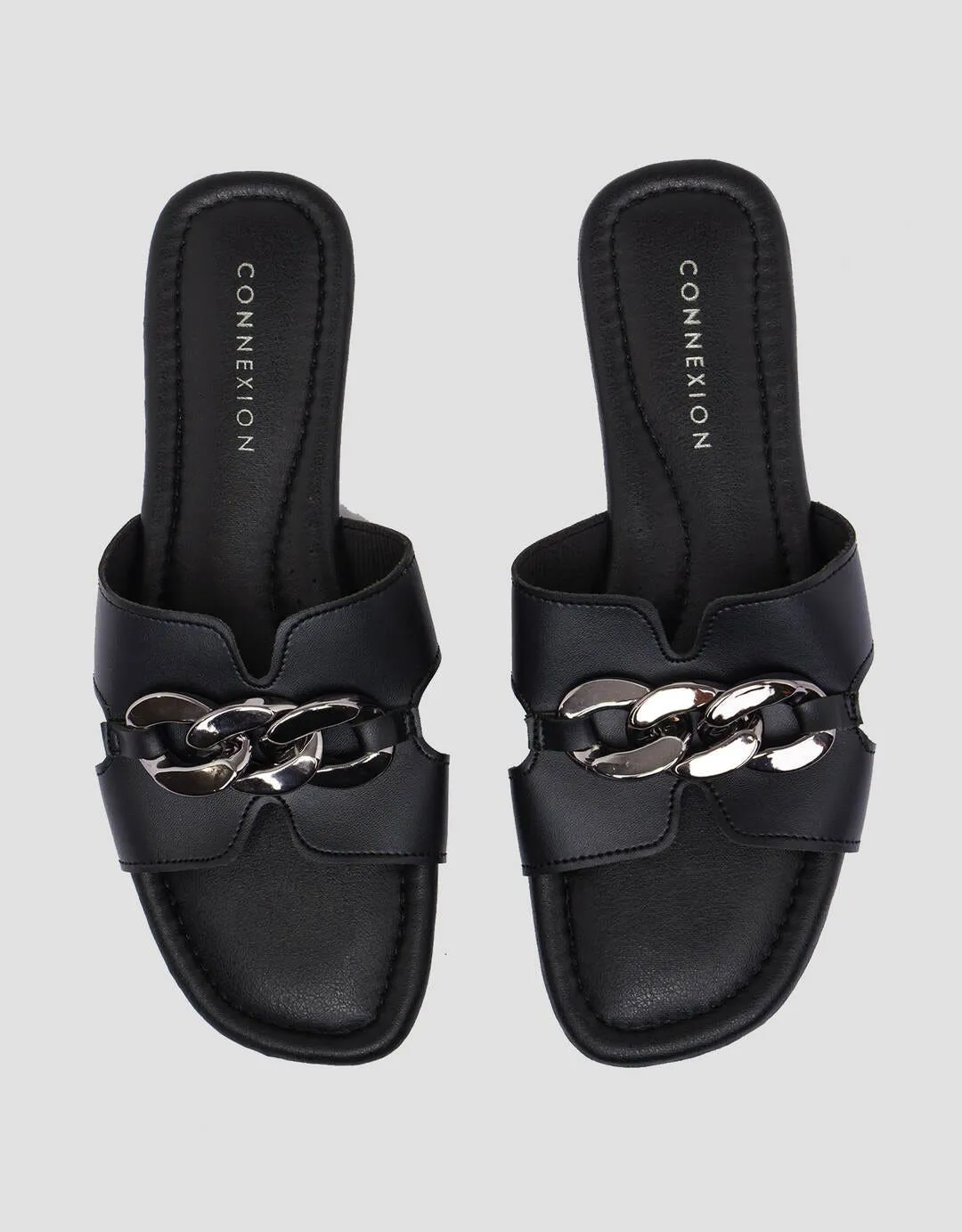 Connexion Chain Metal Strap Slipper Sandal Wanita