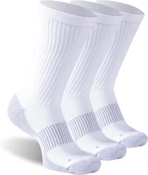 Copper Hiking Socks, Unisex Crew Cushioned Sole Arch Support Golf Running Compression Socks 6 Pairs