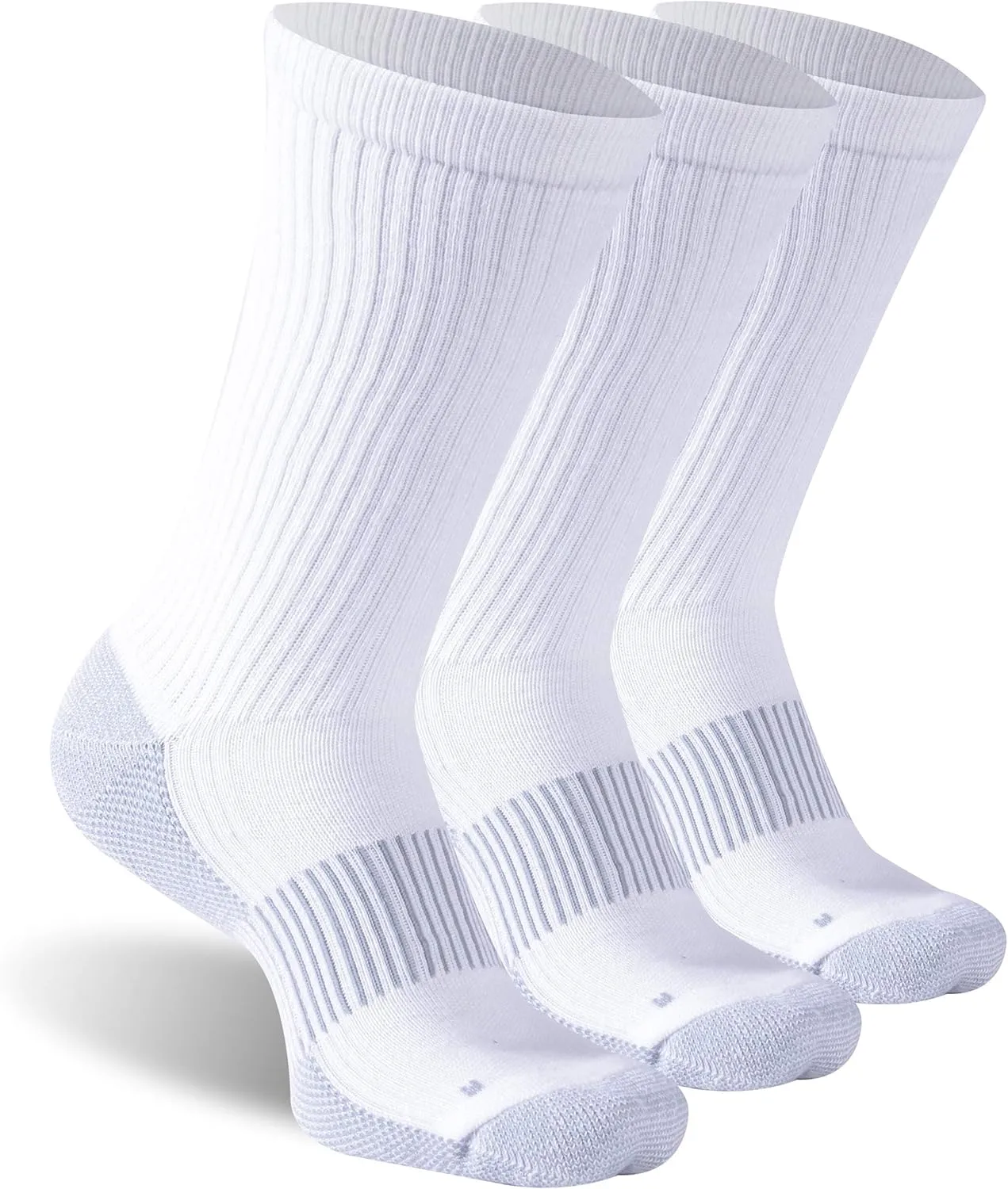 Copper Hiking Socks, Unisex Crew Cushioned Sole Arch Support Golf Running Compression Socks 6 Pairs