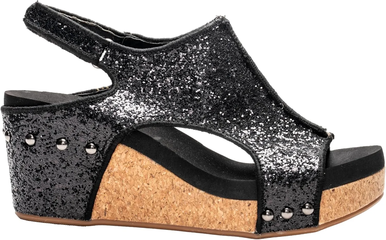Corkys Footwear Womens Carley Wedges, Featuring Corkys EVA Foam Cushioned Insoles, A 2.5 Inch Heel, Lightweight For All Day Wear, And Hook And Loop Closure