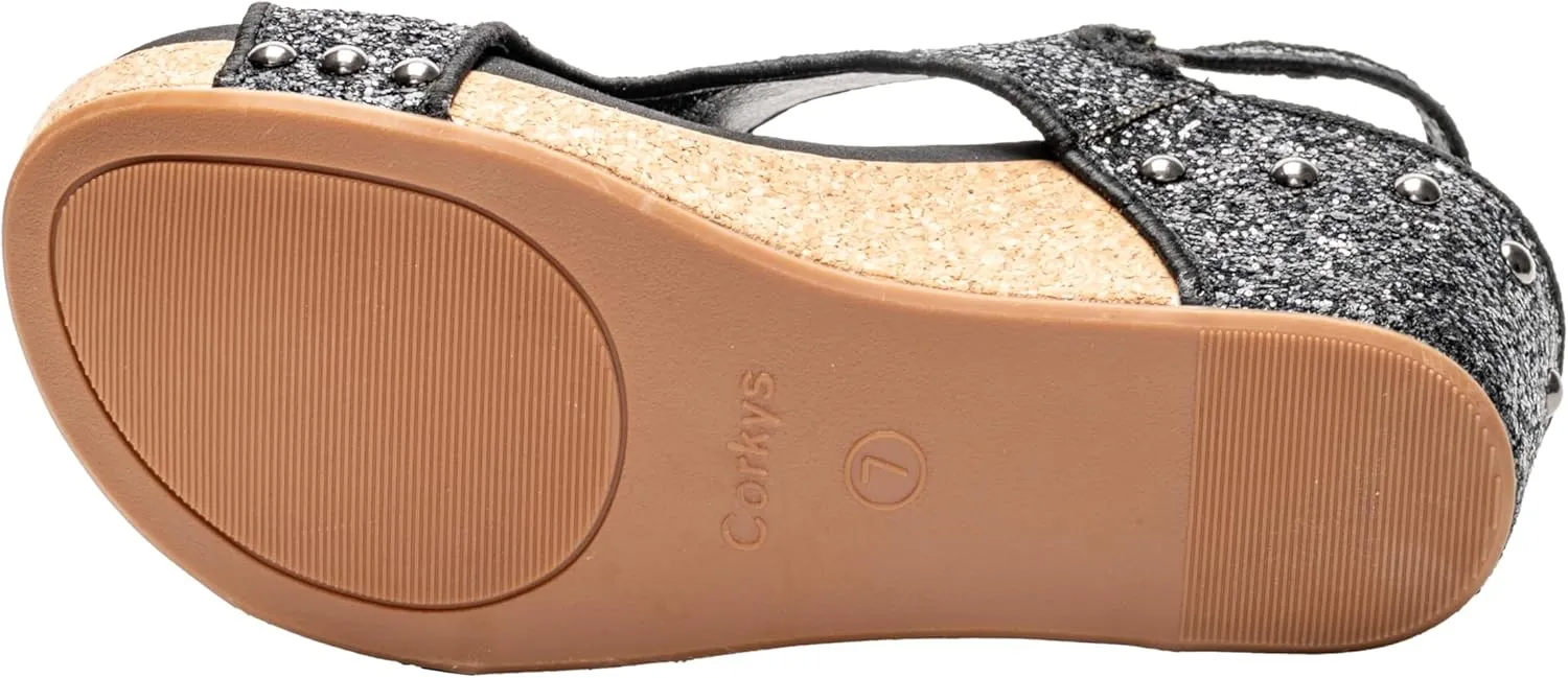 Corkys Footwear Womens Carley Wedges, Featuring Corkys EVA Foam Cushioned Insoles, A 2.5 Inch Heel, Lightweight For All Day Wear, And Hook And Loop Closure