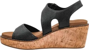 Corkys Footwear Women's Five Oclock Somewhere 2.5-Inch Wedge - Timeless Toe Strap, Hook And Loop Strap Ankle Closure, And Cushioned EVA Insoles For All-Day Comfort