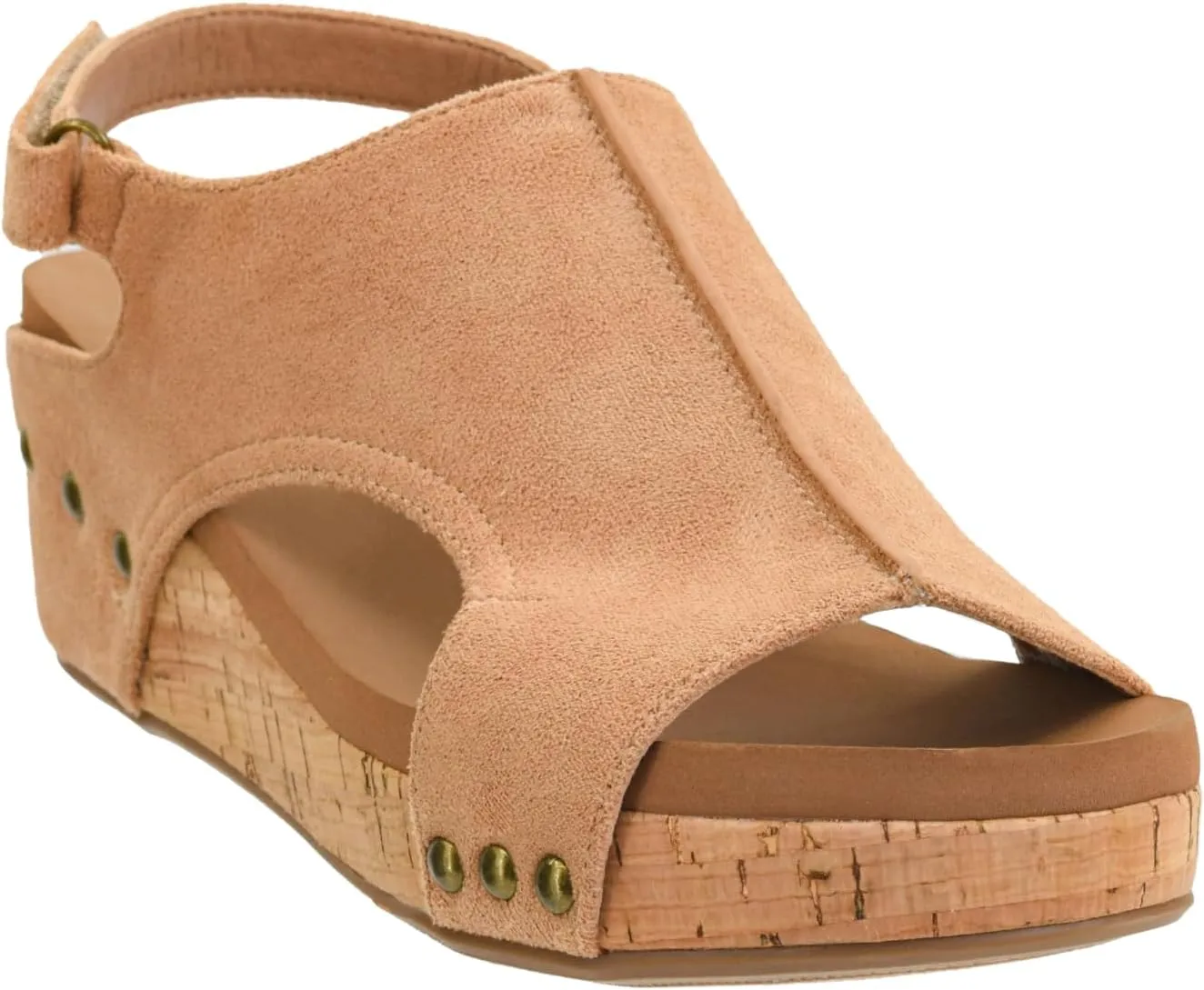 Corkys Footwear Women's Volta II Wedge Sandal - 2 Inch Cushioned Wedge, Hook & Loop Closure for Comfort & Style, Perfect for Casual & Dressy Outfits, All Day Wear