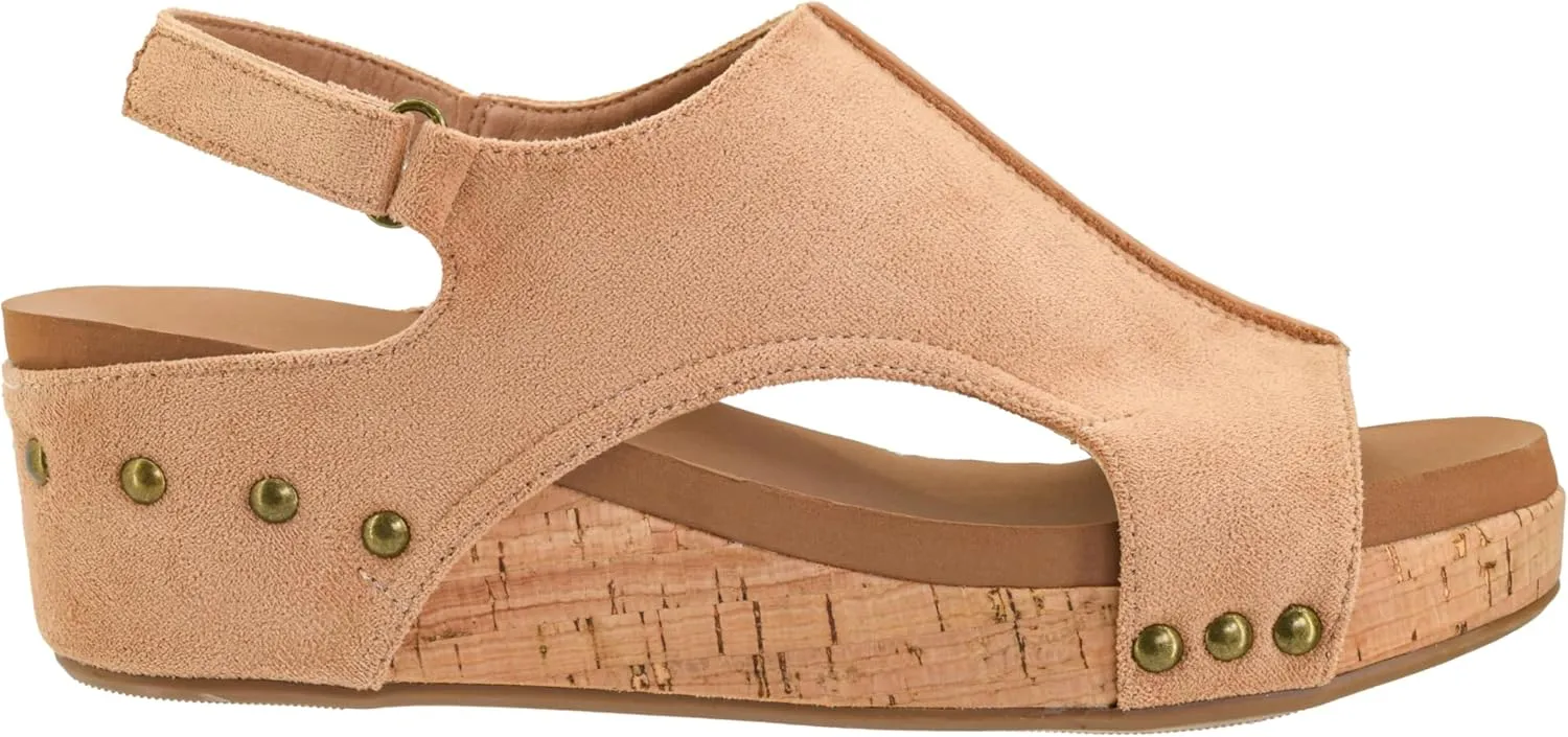 Corkys Footwear Women's Volta II Wedge Sandal - 2 Inch Cushioned Wedge, Hook & Loop Closure for Comfort & Style, Perfect for Casual & Dressy Outfits, All Day Wear