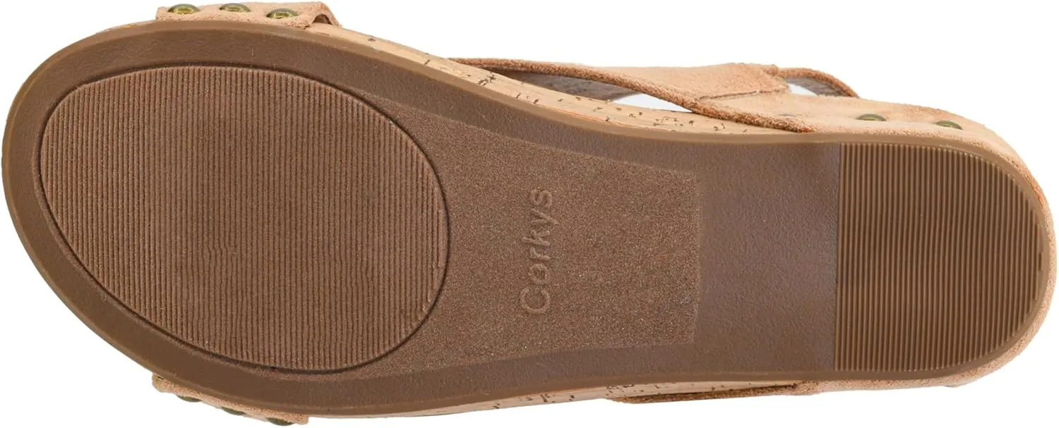 Corkys Footwear Women's Volta II Wedge Sandal - 2 Inch Cushioned Wedge, Hook & Loop Closure for Comfort & Style, Perfect for Casual & Dressy Outfits, All Day Wear