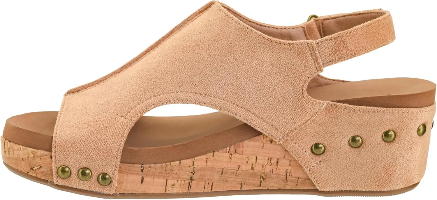 Corkys Footwear Women's Volta II Wedge Sandal - 2 Inch Cushioned Wedge, Hook & Loop Closure for Comfort & Style, Perfect for Casual & Dressy Outfits, All Day Wear
