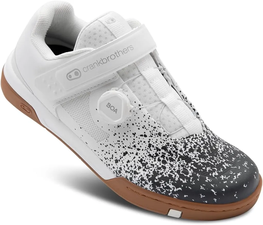 Crankbrothers Stamp BOA Splatter Mens MTB Mountain Bike Shoes White/Black 12 USA
