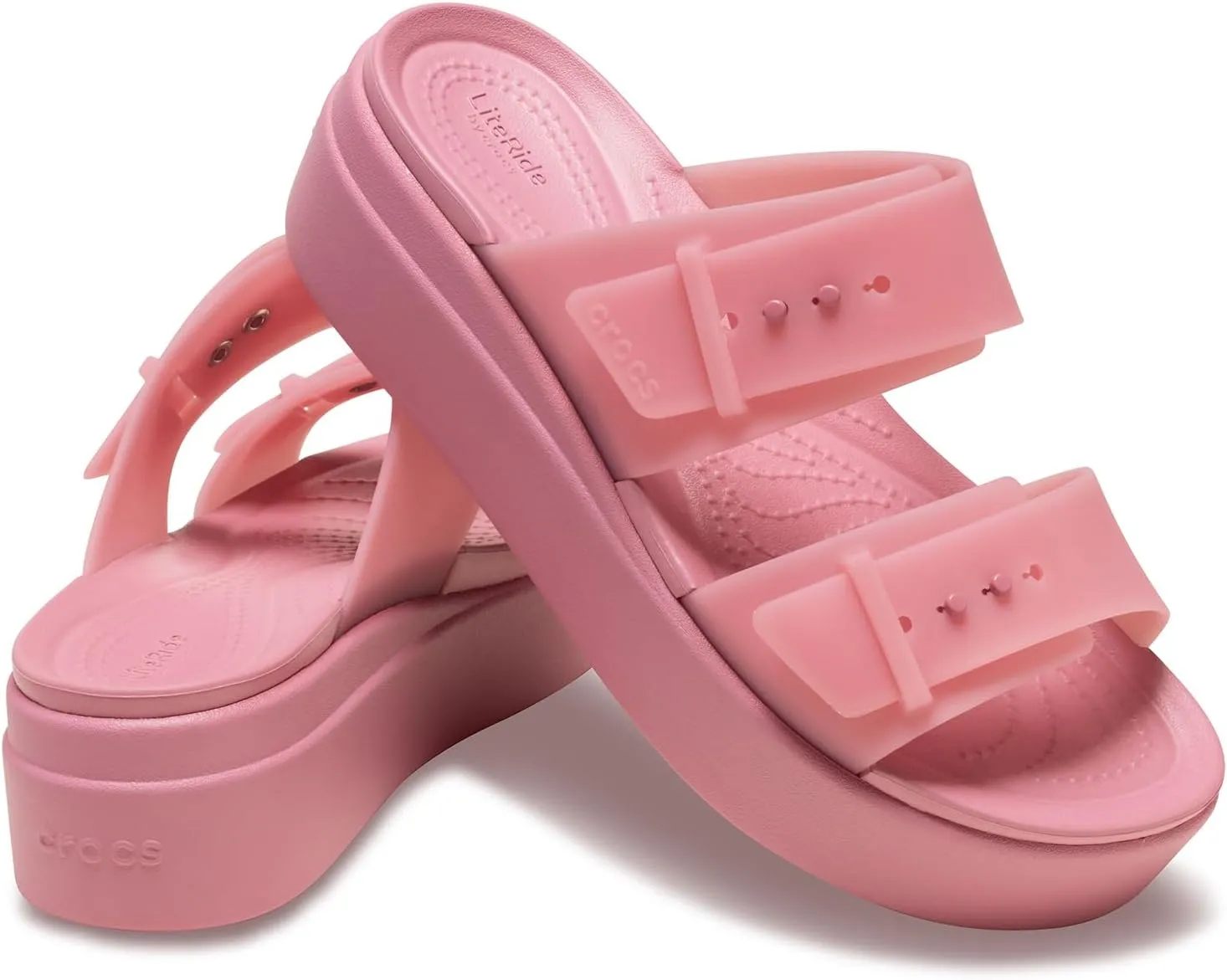 Crocs Women's Brooklyn Buckle Low Wedge, Platform Sandals