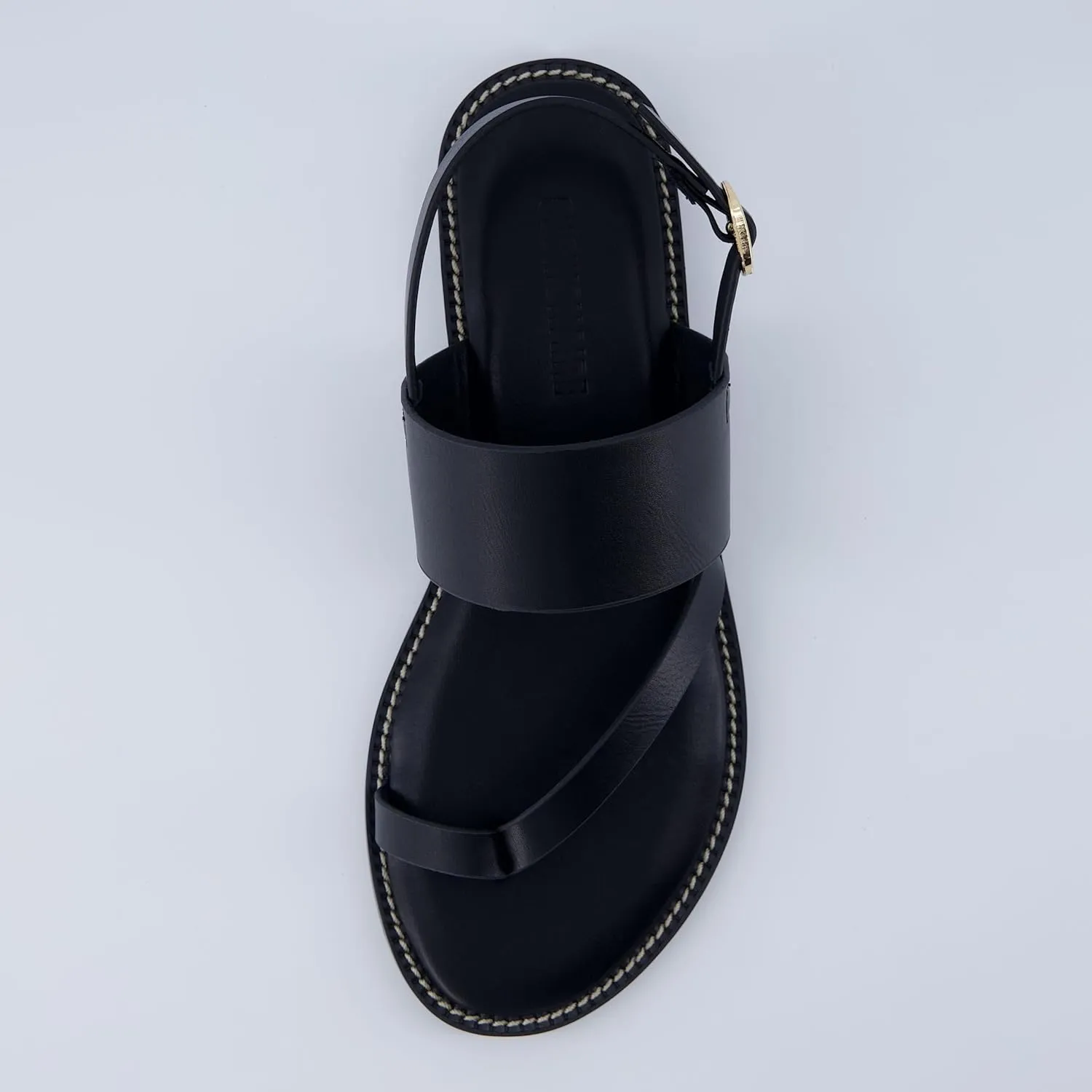 CUSHIONAIRE Leader Women’s Strappy Sandal – Premium Faux Leather Toe Loop Flat with Adjustable Ankle Strap & Cushioned Footbed
