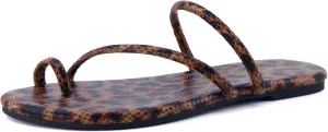 CUSHIONAIRE Resort Women’s Minimalist Strappy Sandals – Lightweight Summer Flat Sandals with Cushioned Footbed