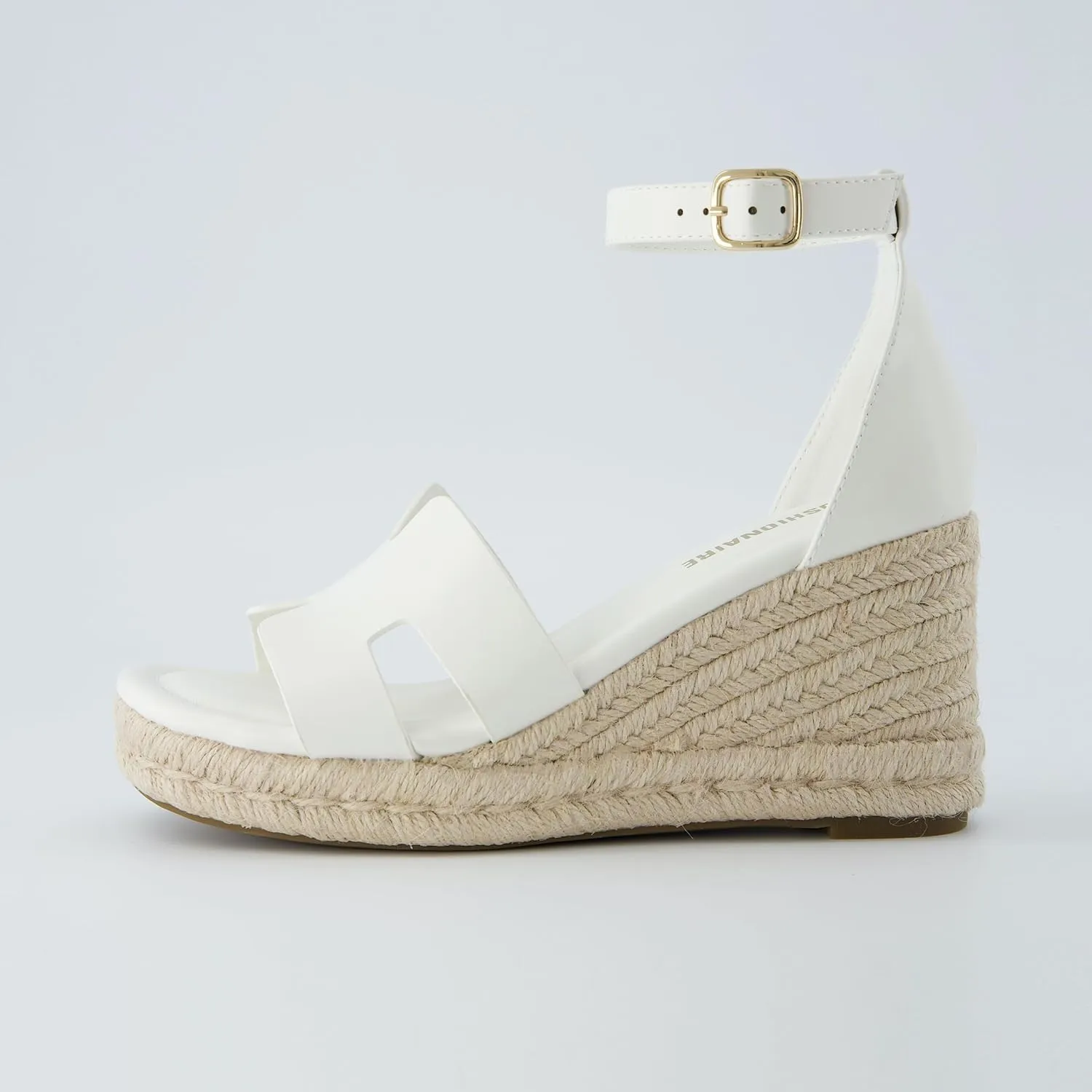 CUSHIONAIRE Women's Charlie Espadrille Wedge Sandal  Memory Foam and Wide Widths Available