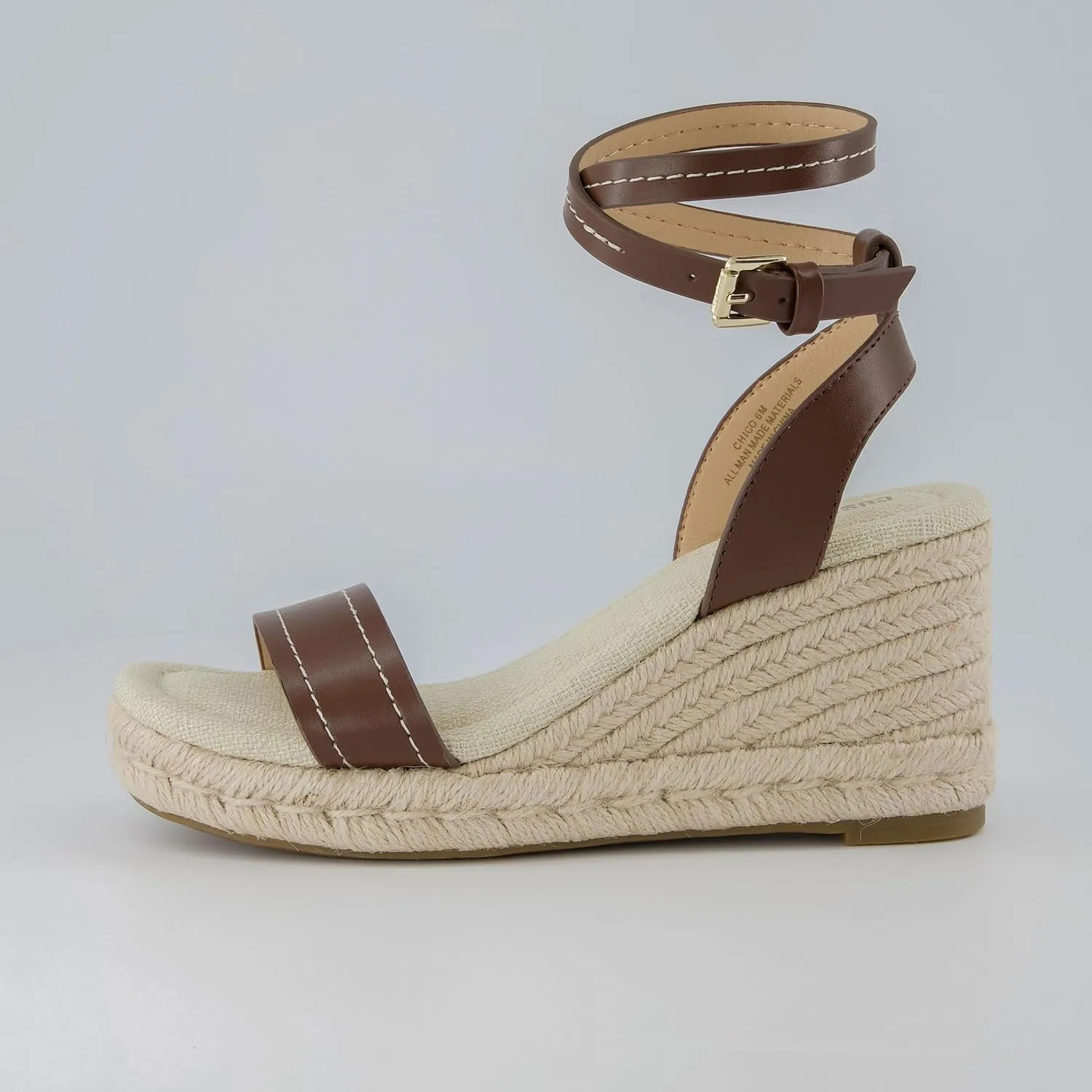 CUSHIONAIRE Women's Chico One Band Espadrille Wedge Sandal  Memory Foam