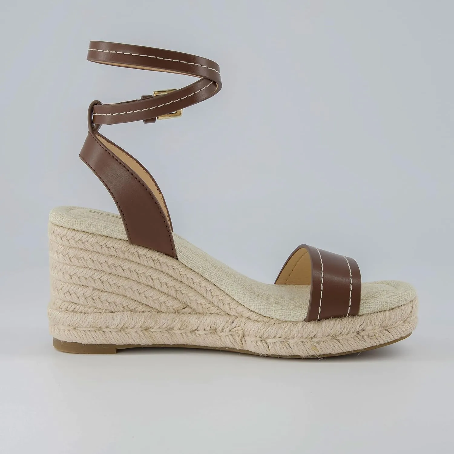 CUSHIONAIRE Women's Chico One Band Espadrille Wedge Sandal  Memory Foam